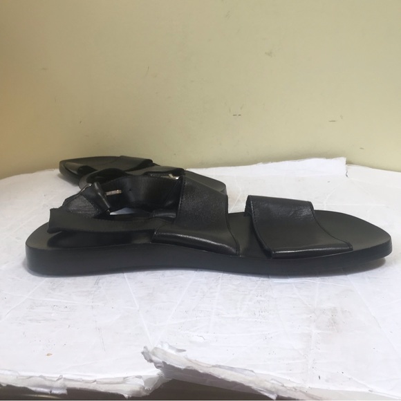 Burberry NEW Leather Strap Buckle Minimalist  Sandals Flats Shoes Unisex Black - Picture 13 of 16